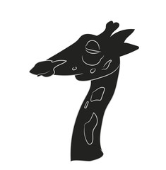 portrait of a giraffe, vector silhouette,