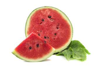 Sliced of watermelon isolated on white background.
