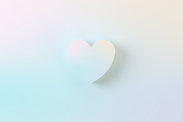 volumetric heart with a shadow on a gradient background