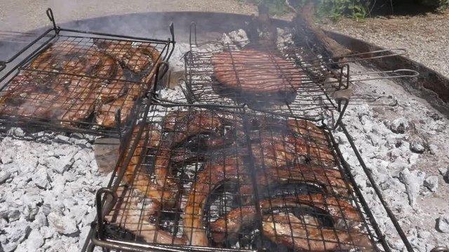 Grillins into a winery courtyard