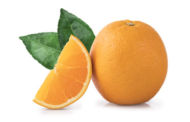 orange fruit slice isolated on white background