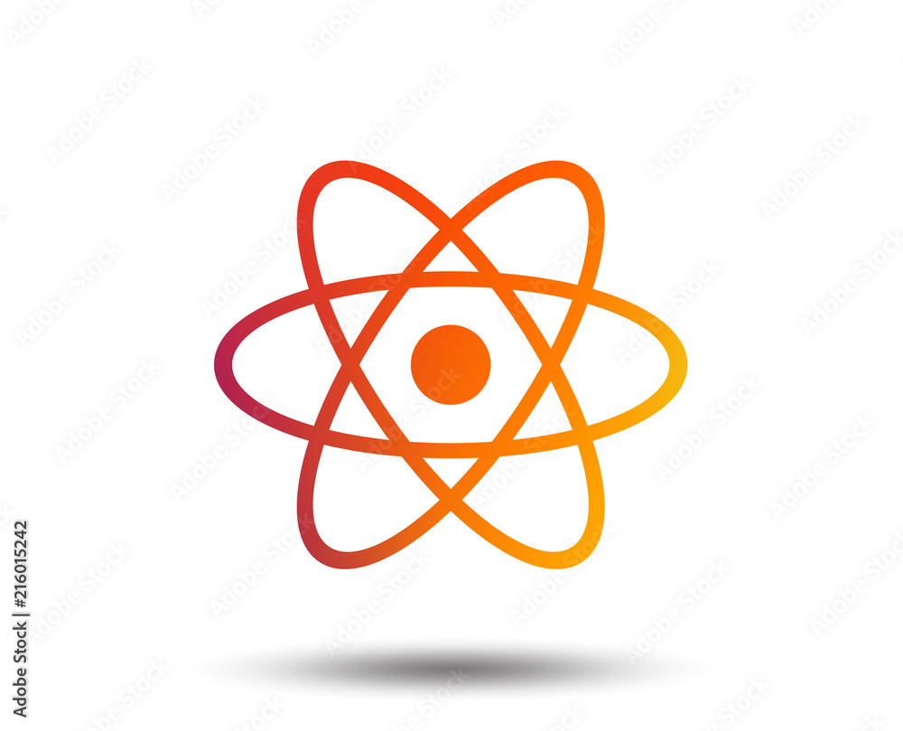 Aufkleber atom sign icon. atom part symbol. blurred gradient design element. vivid graphic flat icon. vector