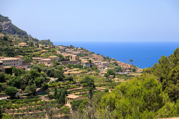 Banyalbufar town on the West coast of Mallorca, Spain