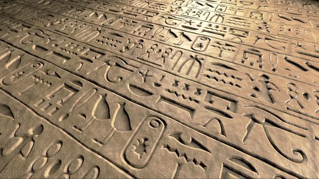 Old egyptian hieroglyphics loop 3d animation