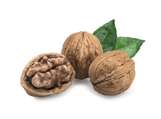 Walnut isolated on white background.