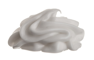 Whipping cream cake or sour cream isolated on white background