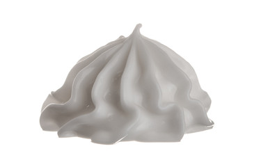 Whipping cream cake or sour cream isolated on white background