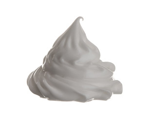 Whipping cream cake or sour cream isolated on white background