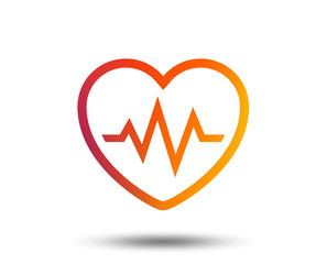 Heartbeat sign icon. Cardiogram symbol. Blurred gradient design element. Vivid graphic flat icon. Vector