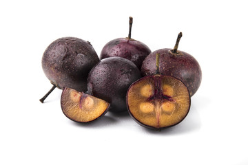 Red fruits of Multingia calabura or Manila cherry