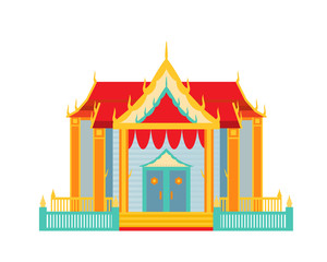 Obraz premium Traditional rustic Thai Temple of Phra Prang in Bangkok.