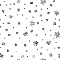 Snowflake seamless pattern. Snow on white background. Abstract wallpaper, wrapping decoration. Symbol winter, Merry Christmas holiday, Happy New Year celebration Vector illustration.