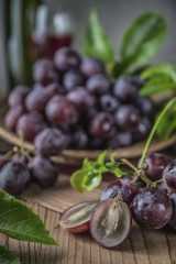 Healthy fruits Red grapes in the vineyard,