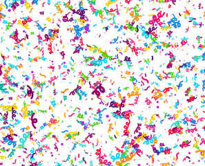 Fototapeta premium Carnaval or Festival Confetti. Colorful confetti pieces. Celebration party or Holiday background. Flying colorful glitter particles. Decoration pattern. Vector
