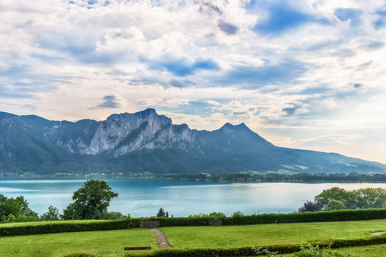 Panoramic View, Mondsee, Austrian Alps, Austria 