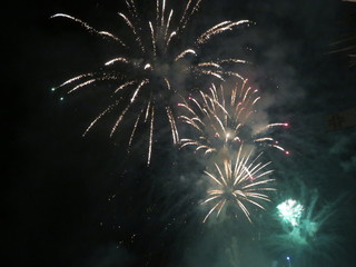 fireworks lighting up the sky