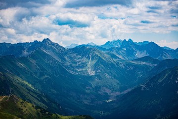 Beautiful view on Polish Tatra mountains.