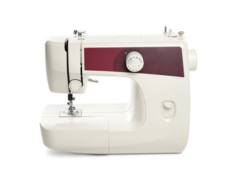 Sewing machine on white background
