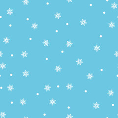 Fototapeta na wymiar Snowflake seamless pattern. Snow on white background. Abstract wallpaper, wrapping decoration. Symbol winter, Merry Christmas holiday, Happy New Year celebration Vector illustration.
