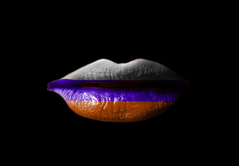 Lips with Russian flag