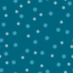 Snowflake seamless pattern. Snow on white background. Abstract wallpaper, wrapping decoration. Symbol winter, Merry Christmas holiday, Happy New Year celebration Vector illustration.