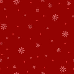 Snowflake seamless pattern. Snow on white background. Abstract wallpaper, wrapping decoration. Symbol winter, Merry Christmas holiday, Happy New Year celebration Vector illustration.