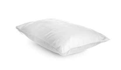 Fototapeta na wymiar Clean soft bed pillow on white background