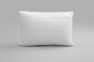 Fototapeta na wymiar Clean soft bed pillow on grey background