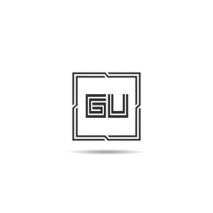 Initial Letter GU Logo Template Design