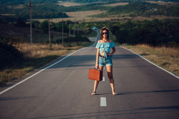 Young beautiful Asian woman in hippy style.