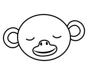wild monkey head icon vector illustration design