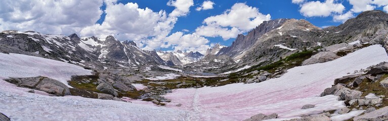 Upper and Lower Jean Lake in the Titcomb Basin along the Wind River Range, Rocky Mountains,...
