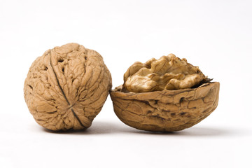 Walnut on isolated white background