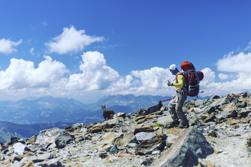 Fototapeta premium Hiking around Mont Blanc.