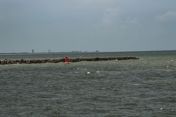 The buoys floating in the Atlantic Ocean 