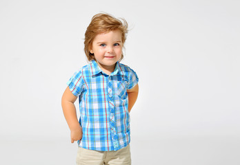 portrait of a beautiful boy with blue eyes