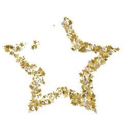 3d Golden star vector banner. Simple form. Template , card, vip, exclusive, certificate, gift luxury privilege voucher store present shopping