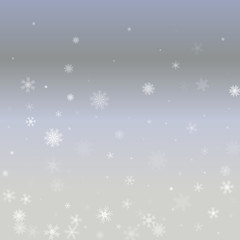 Winter pattern with crystallic snowflakes. Christmas background. Vector.