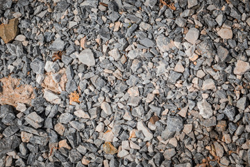 the continuous space filled with  granite gravel texture , White pebbles stone background, gravel stone wallpaper, landscape concept pattern .