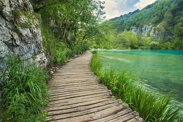 Beautiful lake in Plitvice National Park
