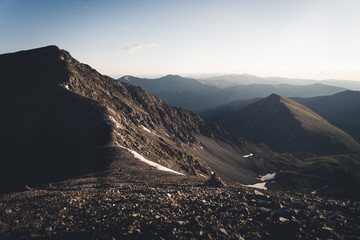 Obraz premium Landscape view of early morning in the Rocky Mountains, Colorado. 