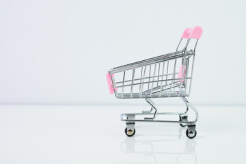 Shopping cart isolated on white background.