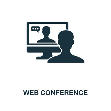 Web Conference Creative Icon. Simple Element Illustration. Web Conference Concept Symbol Design From Contact Us Collection. Perfect For Web Design, Apps, Software, Print.