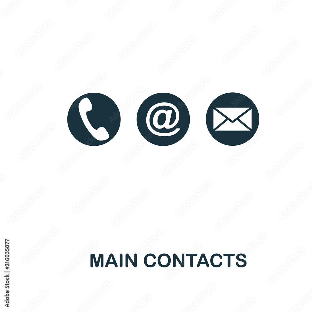 Poster main contacts creative icon. simple element illustration. main contacts concept symbol design from c