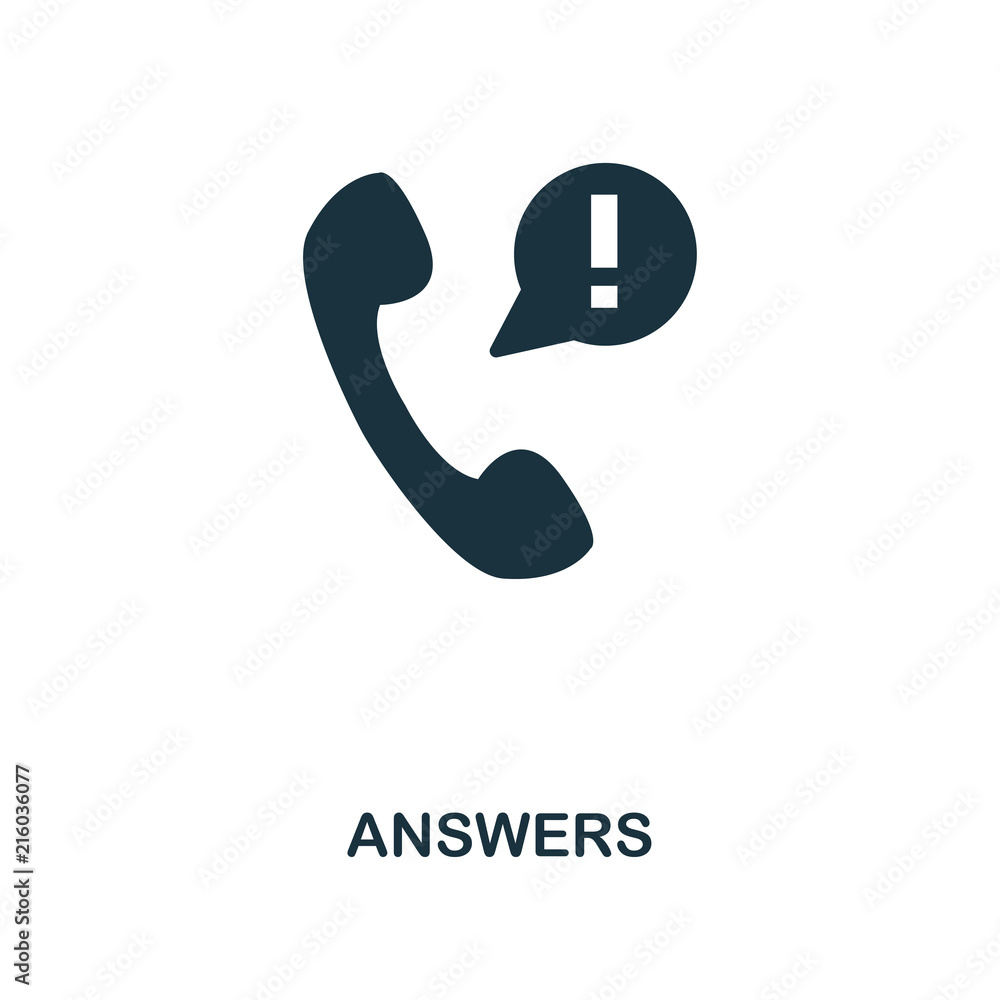 Poster answers creative icon. simple element illustration. answers concept symbol design from contact us co