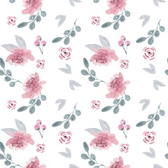 pattern with roses/ Watercolor flowers. Seamless pattern.Illustration. Gentle - 216036404