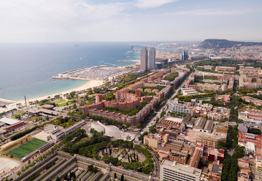 View on picturesque seaside of Barcelona in the Spain