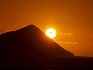 Sunrise over Rabbit (Manana) Island in Waimanalo Bay