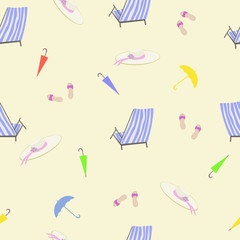Summer holiday seamless pattern. Vector illustration.