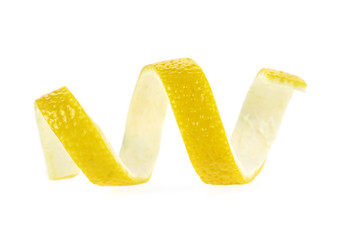Lemon peel isolated on a white background. Healthy food.